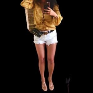 FOREVER 21 Mustard Silky Long Sleeves Top